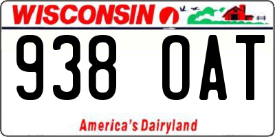 WI license plate 938OAT