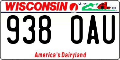 WI license plate 938OAU