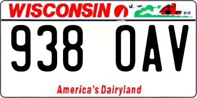 WI license plate 938OAV