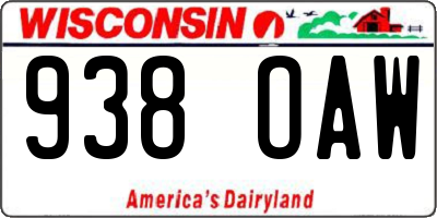 WI license plate 938OAW