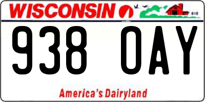 WI license plate 938OAY