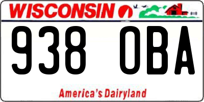 WI license plate 938OBA