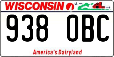 WI license plate 938OBC