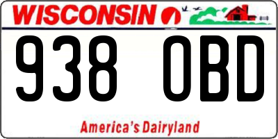 WI license plate 938OBD