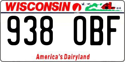 WI license plate 938OBF