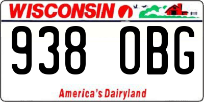 WI license plate 938OBG