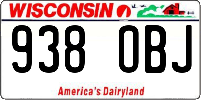 WI license plate 938OBJ