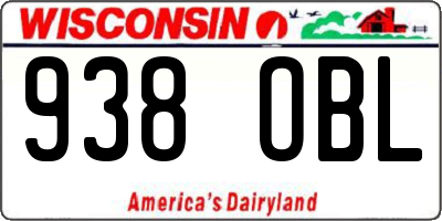WI license plate 938OBL