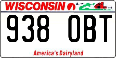 WI license plate 938OBT