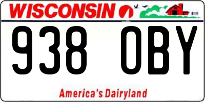 WI license plate 938OBY
