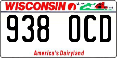 WI license plate 938OCD