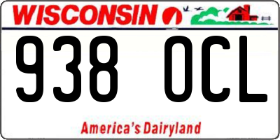 WI license plate 938OCL