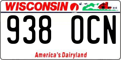 WI license plate 938OCN