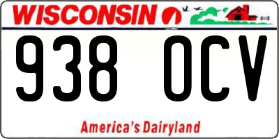 WI license plate 938OCV