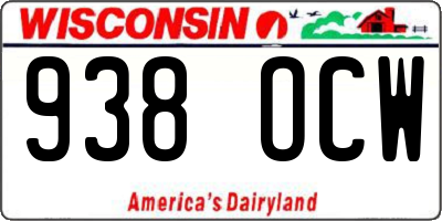 WI license plate 938OCW