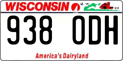 WI license plate 938ODH