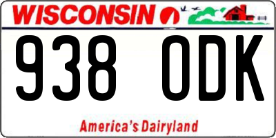 WI license plate 938ODK