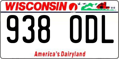 WI license plate 938ODL
