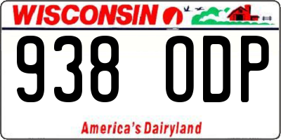 WI license plate 938ODP