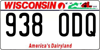 WI license plate 938ODQ