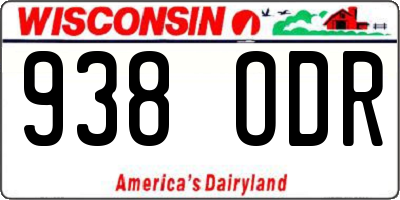 WI license plate 938ODR