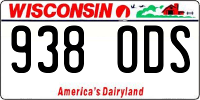WI license plate 938ODS