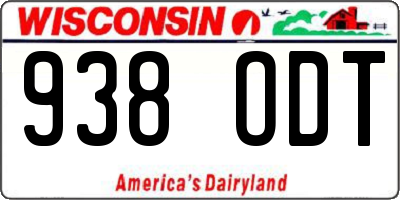 WI license plate 938ODT