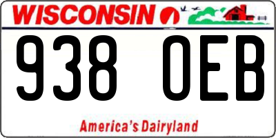 WI license plate 938OEB