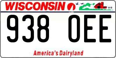 WI license plate 938OEE