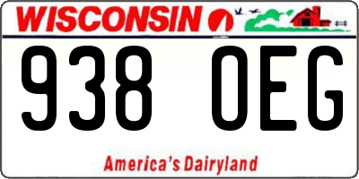 WI license plate 938OEG
