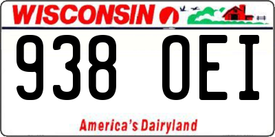 WI license plate 938OEI