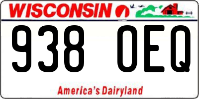 WI license plate 938OEQ