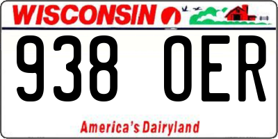 WI license plate 938OER