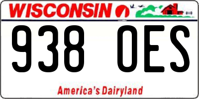 WI license plate 938OES