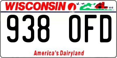 WI license plate 938OFD
