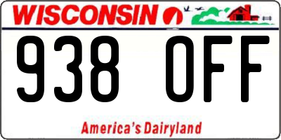 WI license plate 938OFF