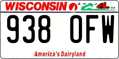 WI license plate 938OFW