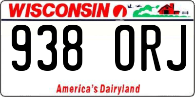WI license plate 938ORJ