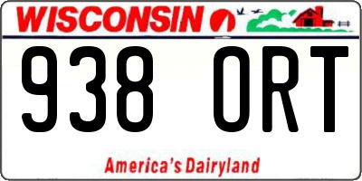 WI license plate 938ORT