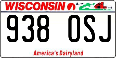WI license plate 938OSJ