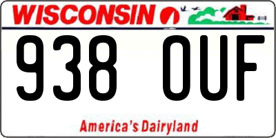 WI license plate 938OUF