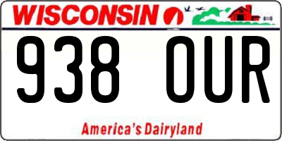 WI license plate 938OUR