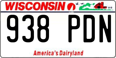 WI license plate 938PDN