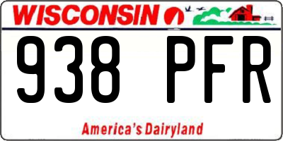 WI license plate 938PFR