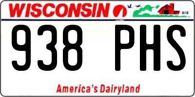 WI license plate 938PHS