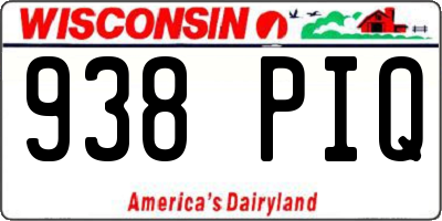 WI license plate 938PIQ