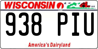 WI license plate 938PIU