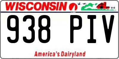 WI license plate 938PIV