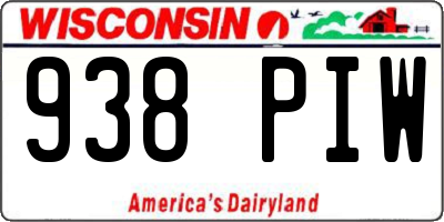 WI license plate 938PIW