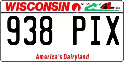 WI license plate 938PIX